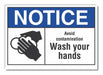 Wash Hands Notice Rflctive Label 10x14in