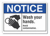 Wash Hands Notice Rflctv Label 10x14in
