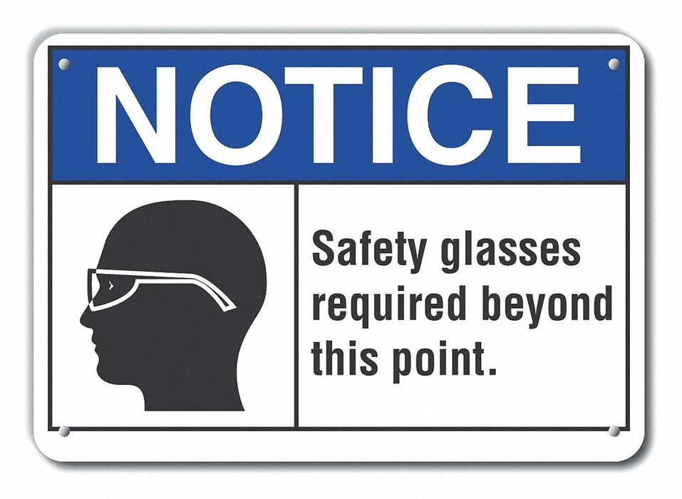 Eye Notice Sign 10inx14in Plastic