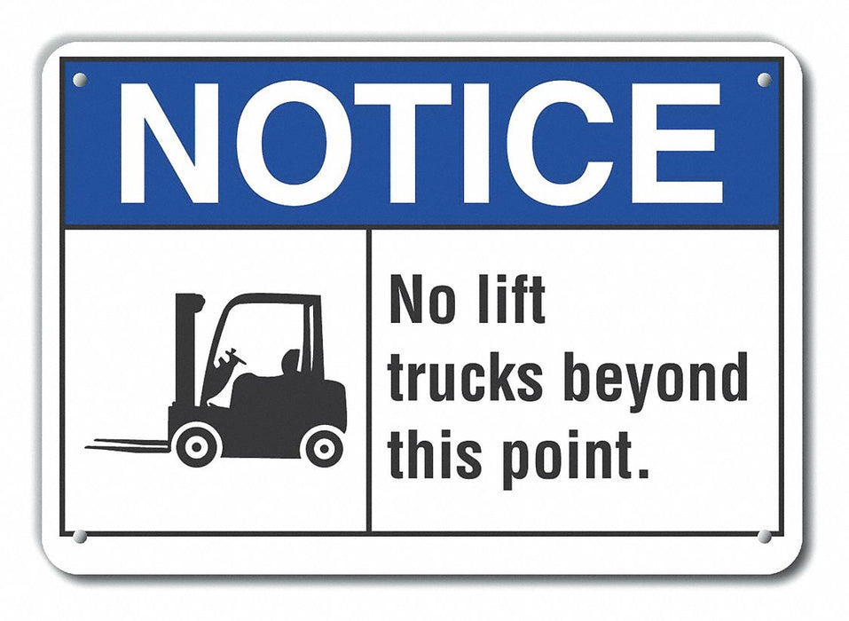 Rflct Lift Truck Trfc Note Sign 10x14in