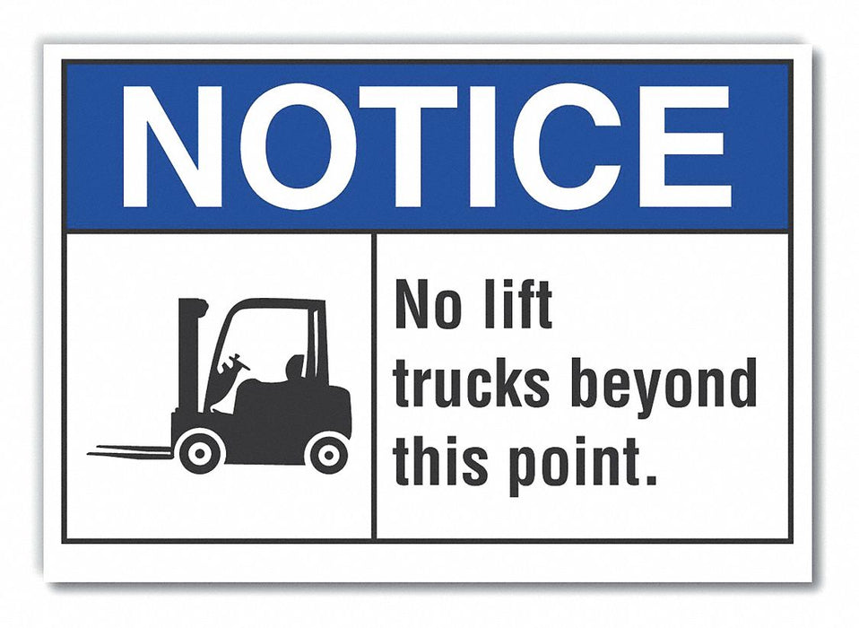 Lift Truck Traffic Notice Lbl 10x14in