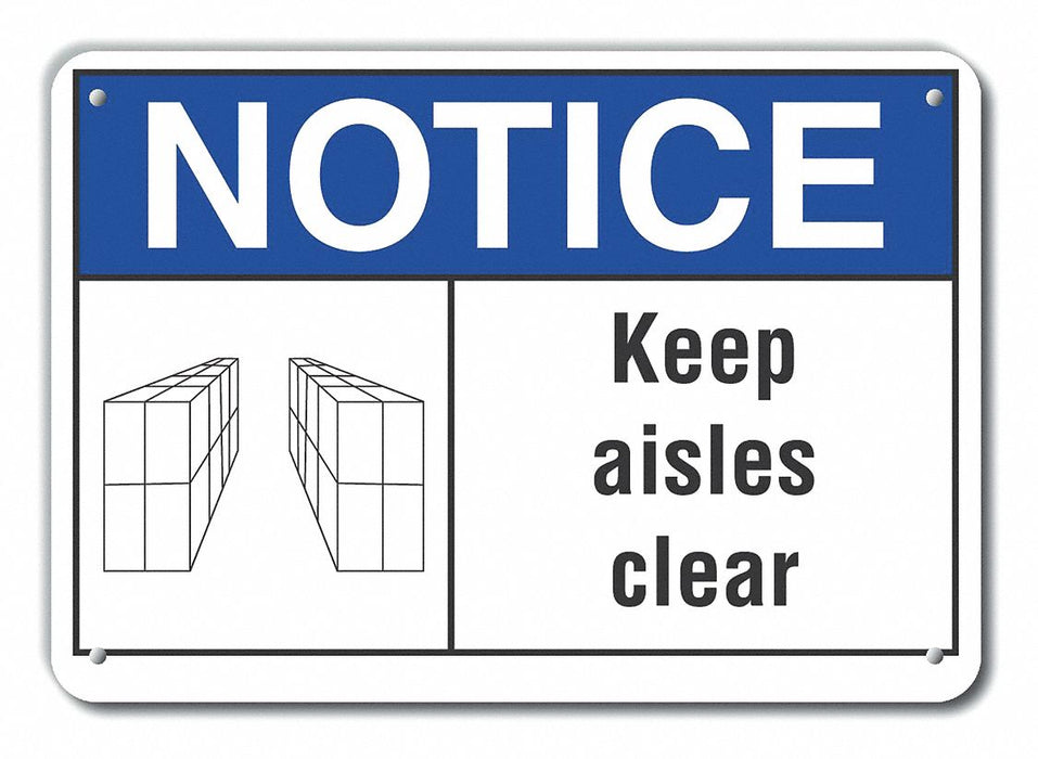 Plastic Keep Clear Notice Sign 10x14in