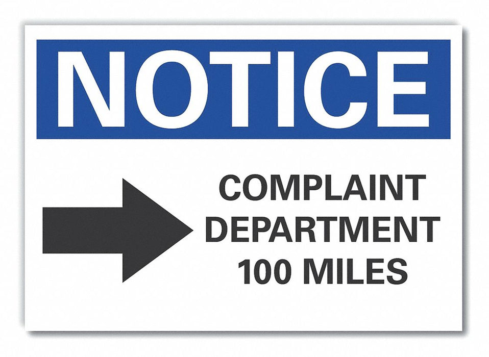 Humor Notice Reflective Label 10x14in