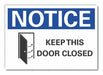 Door Instruction Notice Label 3 1/2x5in