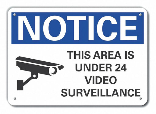 Aluminum Surveillnce Notice Sign 10x14in