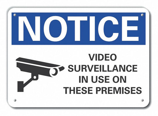 Aluminum Surveillance Notice Sign 7x10in