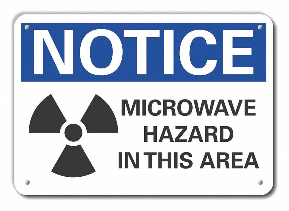 Microwave Notice Sign 7x10in Plastic