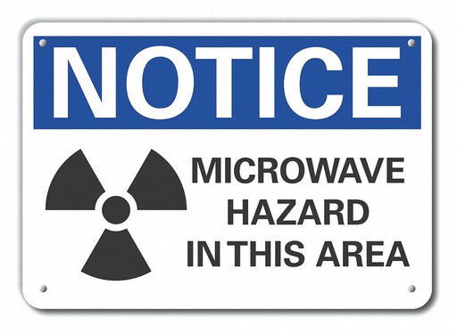 Alum Microwave Notice Sign 10x14in Alum