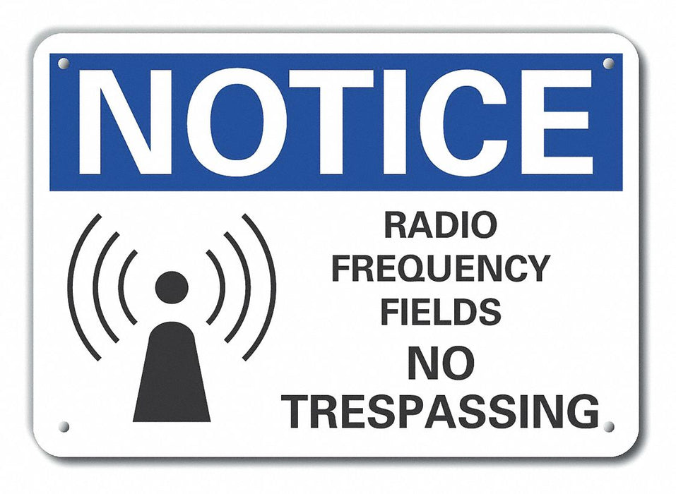 Rflct Radio Fields Notice Sign 7x10in