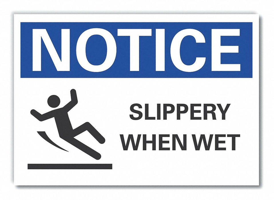 Slippery Floor Notice Lbl 5x7in Polyest