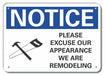 Alum Constrction Area Notice Sign 7x10in