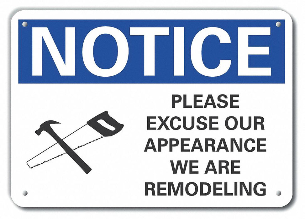 Alum Constrction Area Notice Sign 7x10in