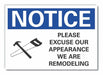 Constrction Area Notice Label 3 1/2x5in