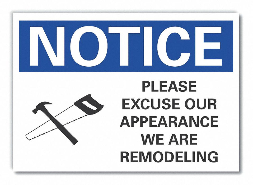 Construction Area Notice Label 7x10in