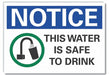 Potable Water Note Lbl 10x14in Polyest