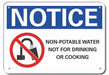 Potable Water Notice Sign 7x10in Plastic