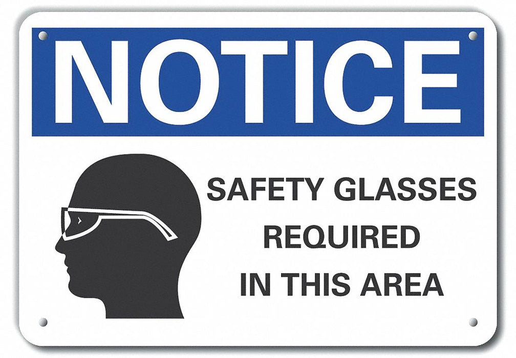 Plastic Eye Notice Sign 10x14in Plastic