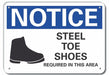 Plastic Foot Notice Sign 7x10in Plastic