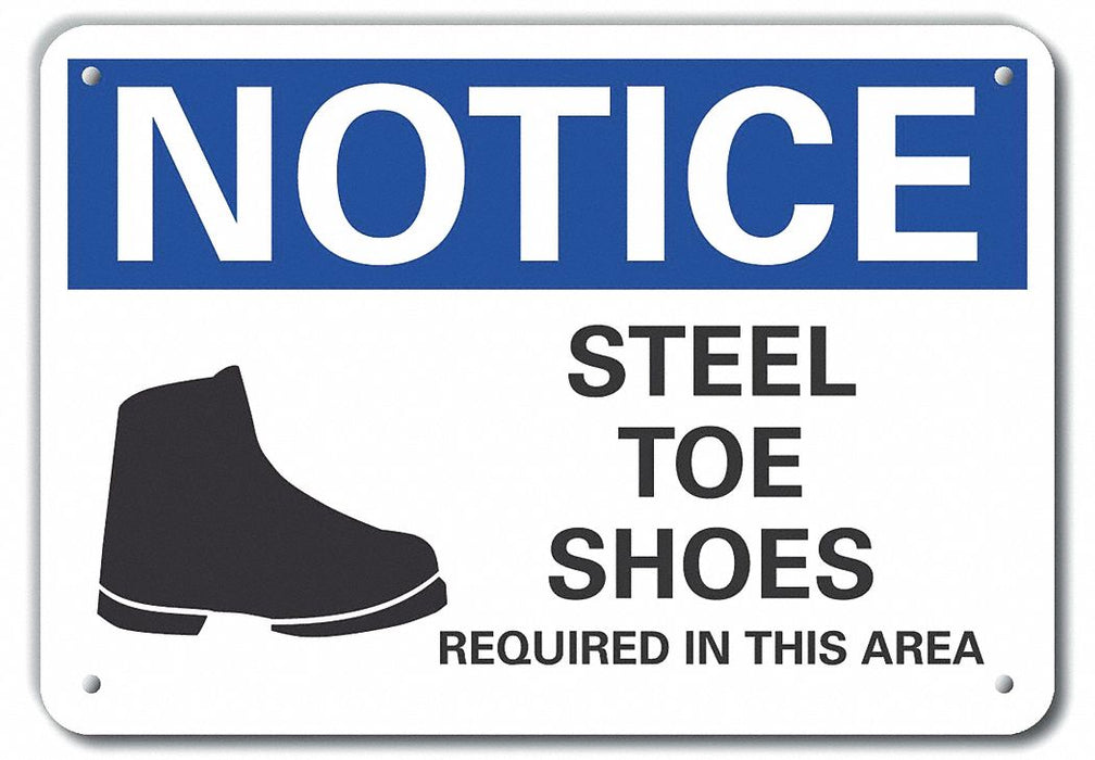 Foot Notice Sign 10inx14in Plastic