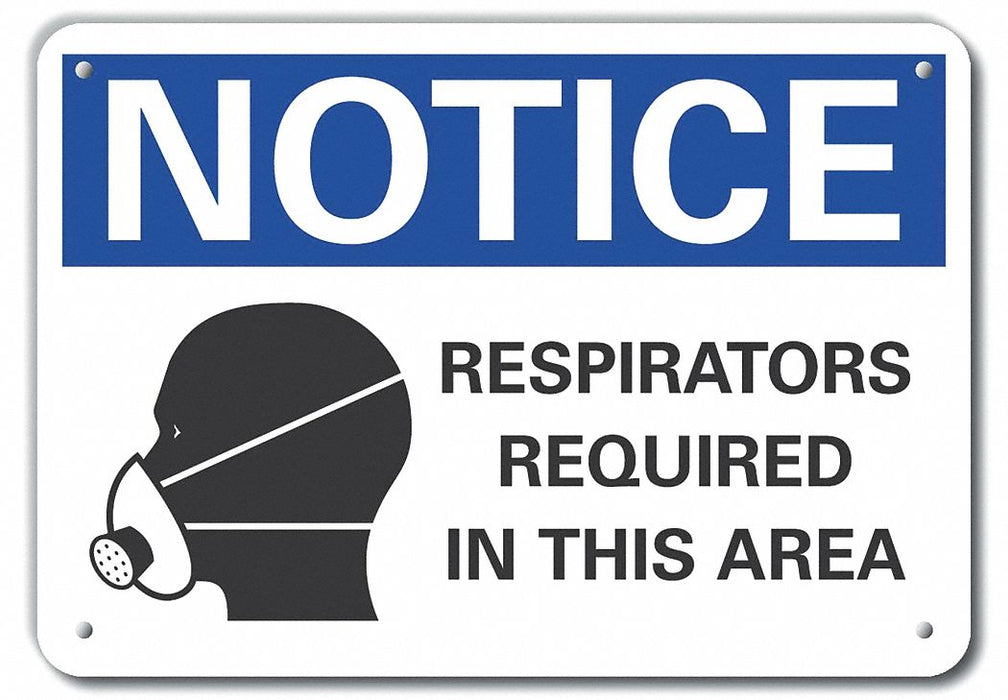 Respirator Required Notice Sign 7x10in