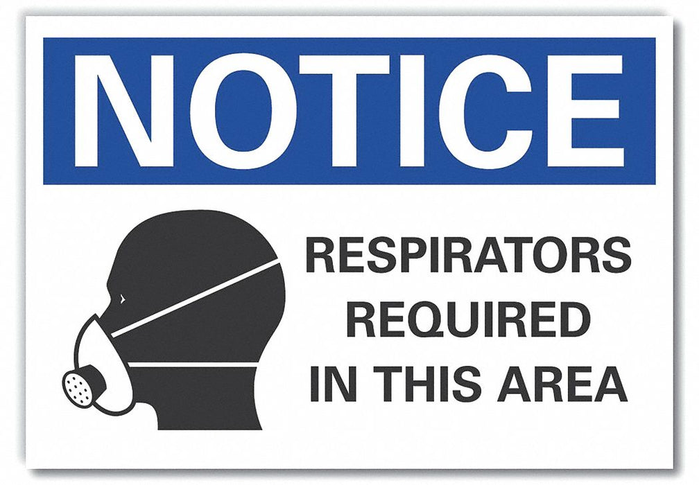 Respirator Required Notice Lbl 10x14in