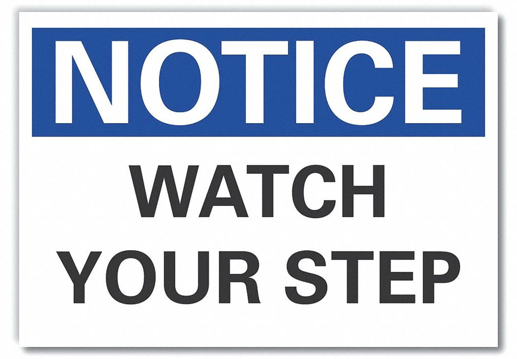 Steps Notice Rflct Label 7 in x 10 in
