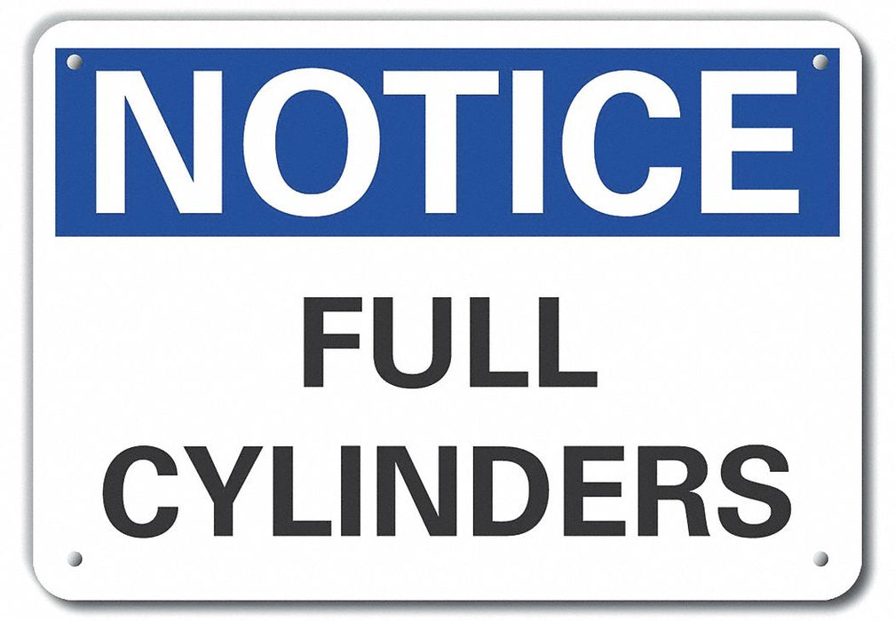 Rflctv Cyl Handling Notice Sign 10x14in