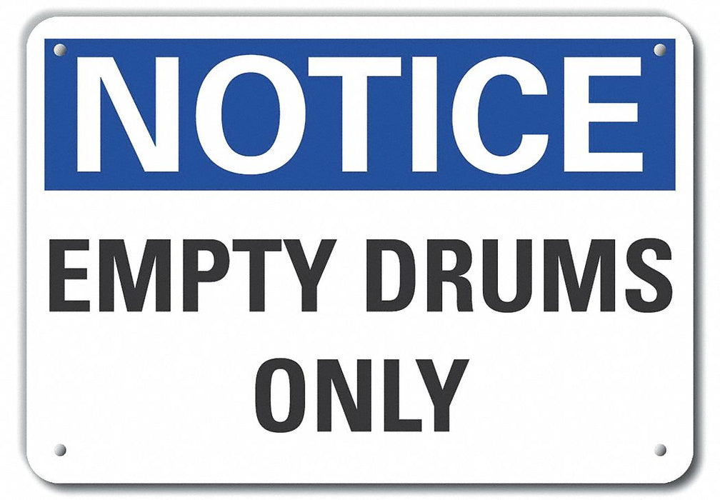 K3084 Alum Storage Notice Sign 7x10in Alum