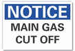 Gas Cut Off Notice Rflctv Label 10x14in
