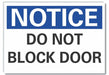 Door Instruction Notice Label 10x14in
