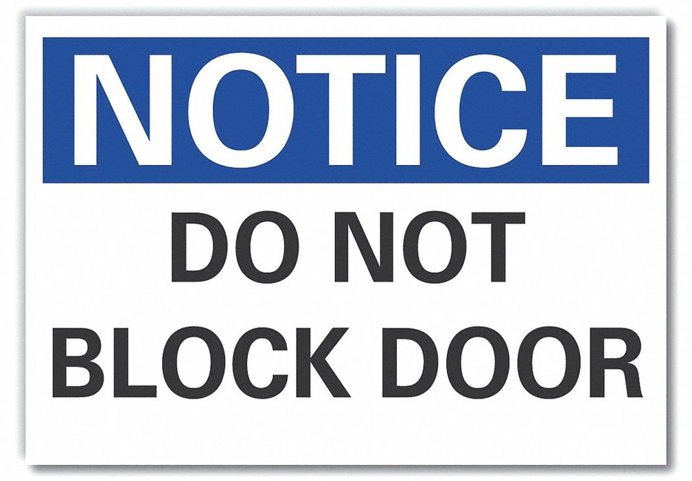 Door Instruction Notice Label 3 1/2x5in