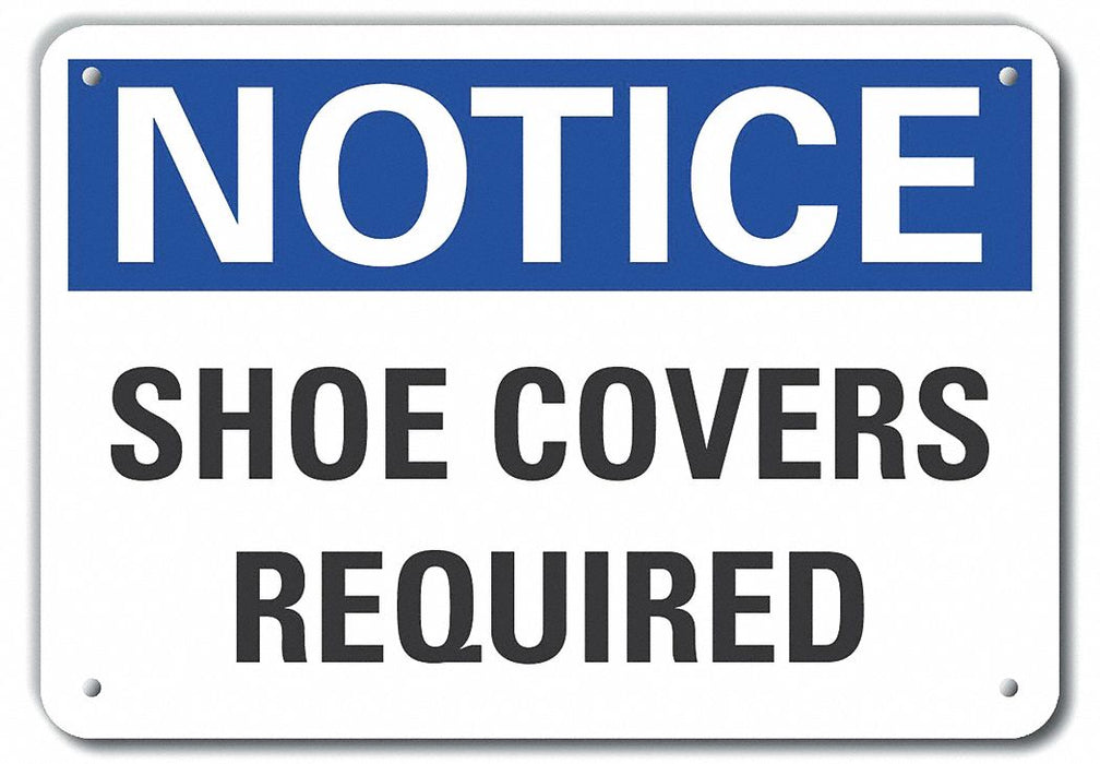 Alum Foot Notice Sign 10x14in Alum