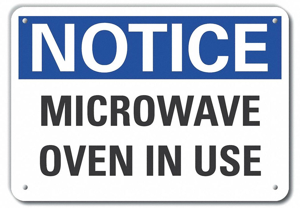 Rflct Microwave Notice Sign 10x14in Alum