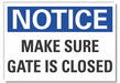 Gate Operation Notice Label 3 1/2x5in