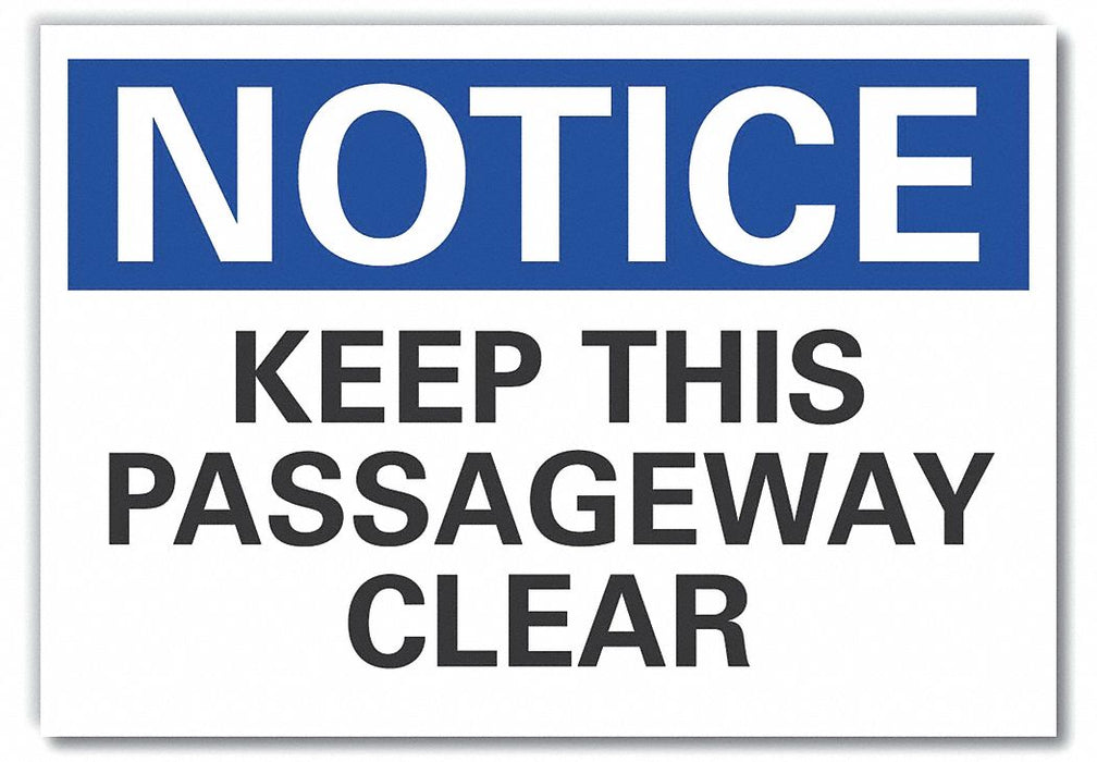 Keep Clear Notice Label 5x7in Polyester