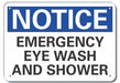 Alum Eye Wash/Shower Notice Sign 10x14in