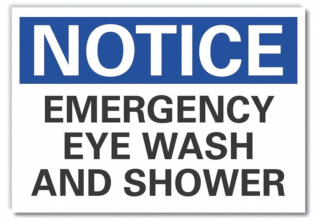 Eye Wash/Shower Notice Label 3 1/2x5in