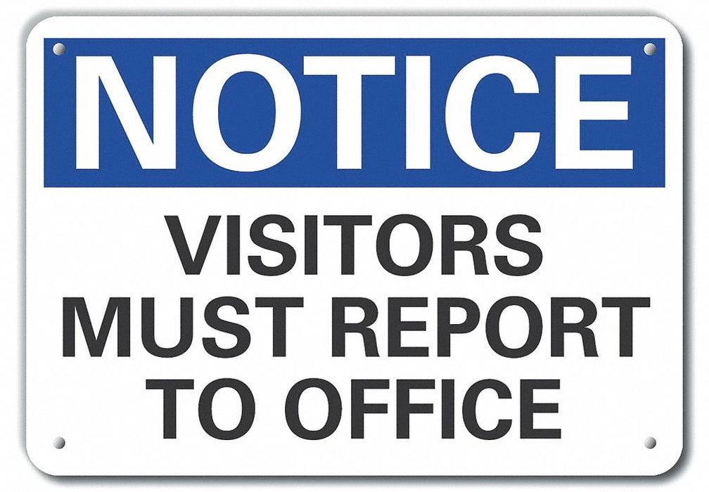 Rflctv Visitors Notice Sign 7x10in Alum
