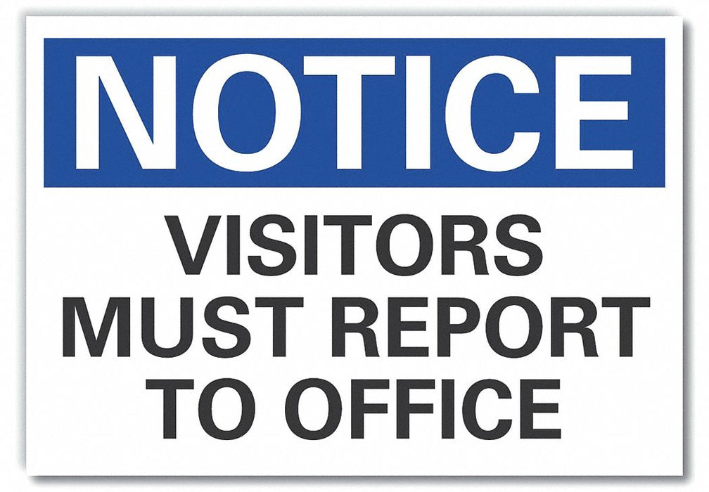 Visitors Notice Reflective Label 7x10in