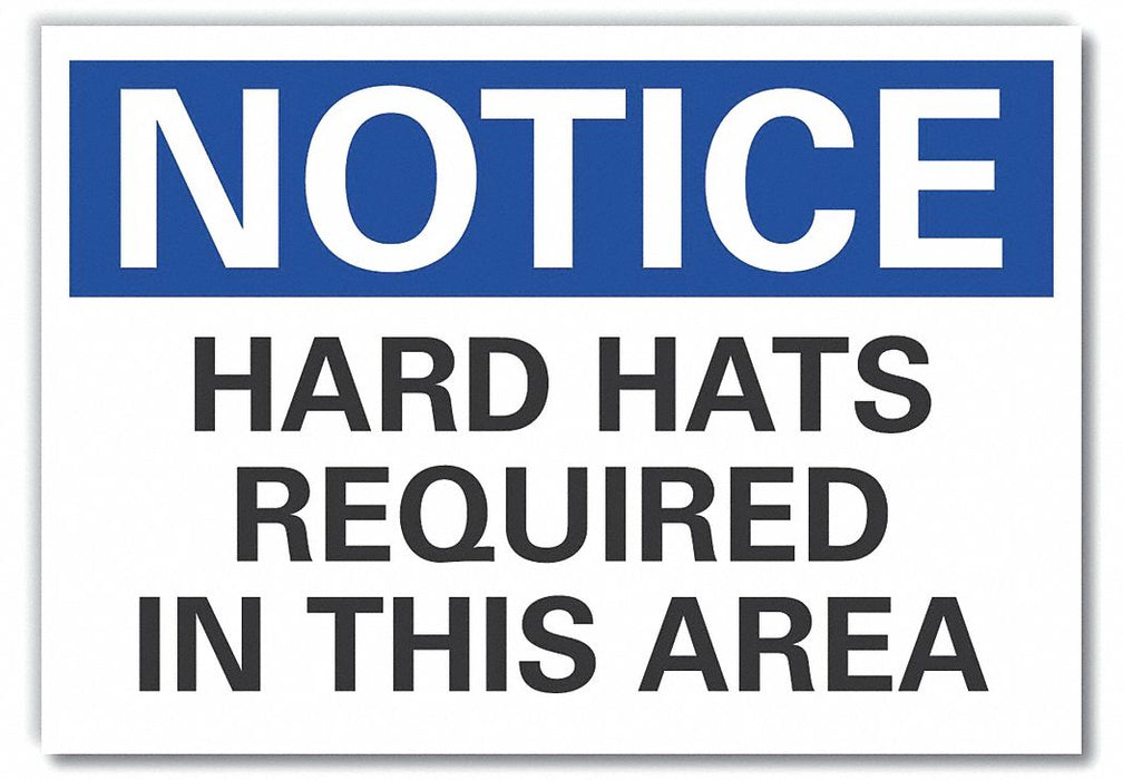 Hard Hat Notice Rflct Label 7inx10in