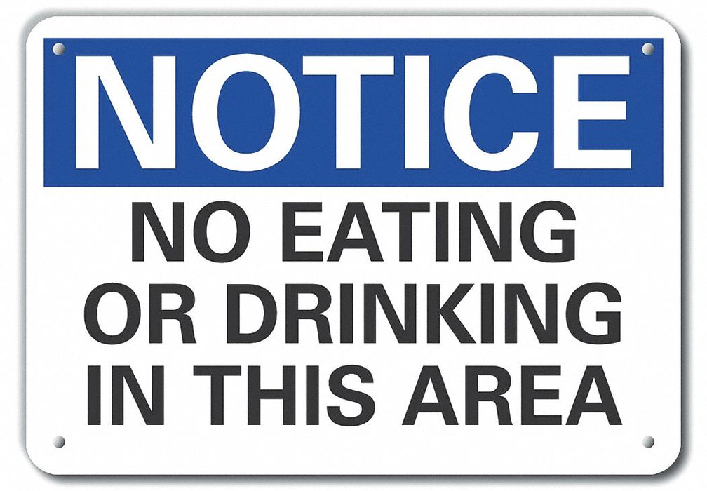 Plstc Eating Rstrctn Notice Sign 10x14in