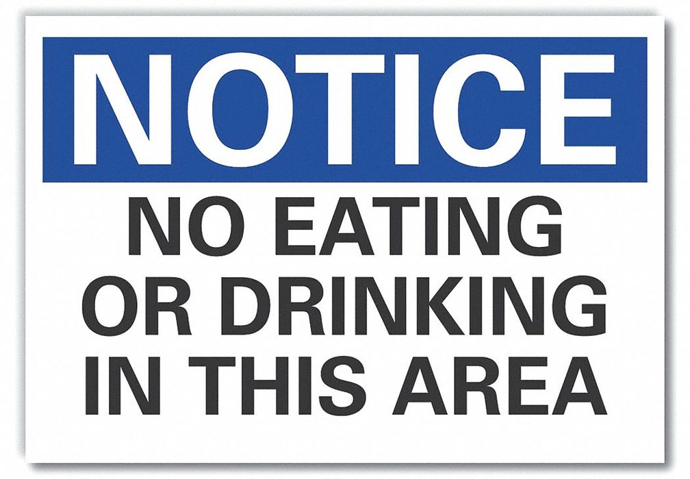 Eating Restriction Notice Label 10x14in