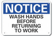 Rflct Wash Hand Notice Sign 10x14in Alum