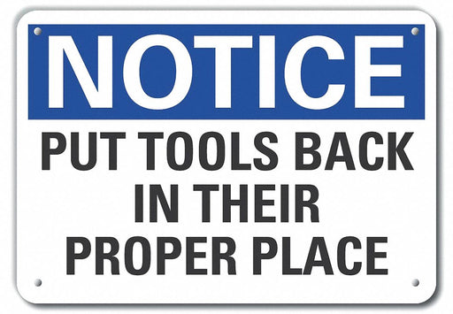 Aluminum Cleaning Notice Sign 7x10in