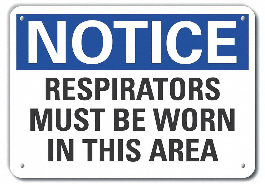 Respirator Required Notice Sign 7x10in