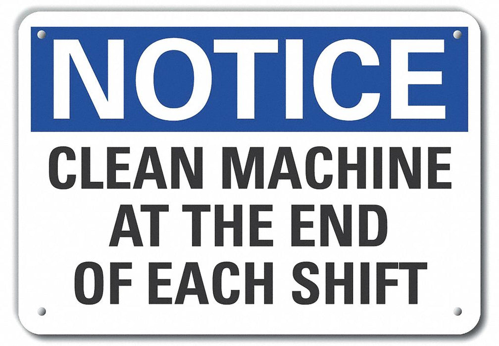 Rflct Cleaning Notice Sign 10x14in Alum