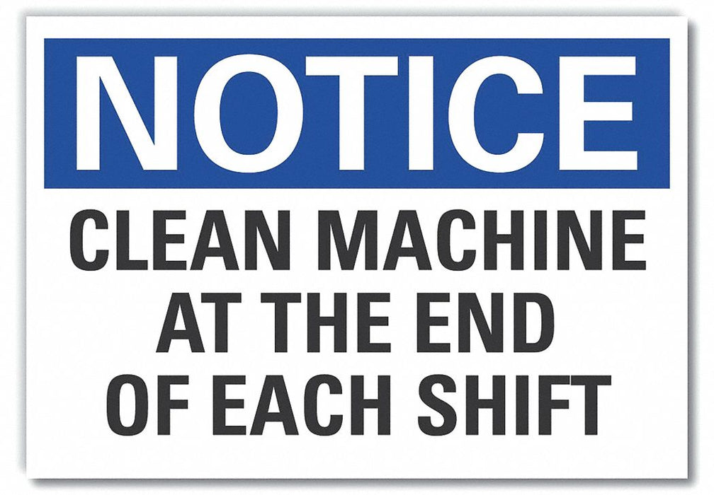 Cleaning Notice Rflctv Label 5inx7in