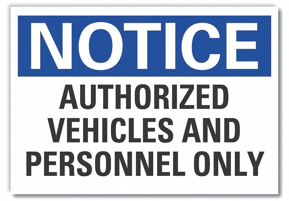 Auth Use Notice Label 7 in x 10 in