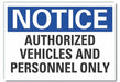Auth Use Notice Label 5 in x 7 in