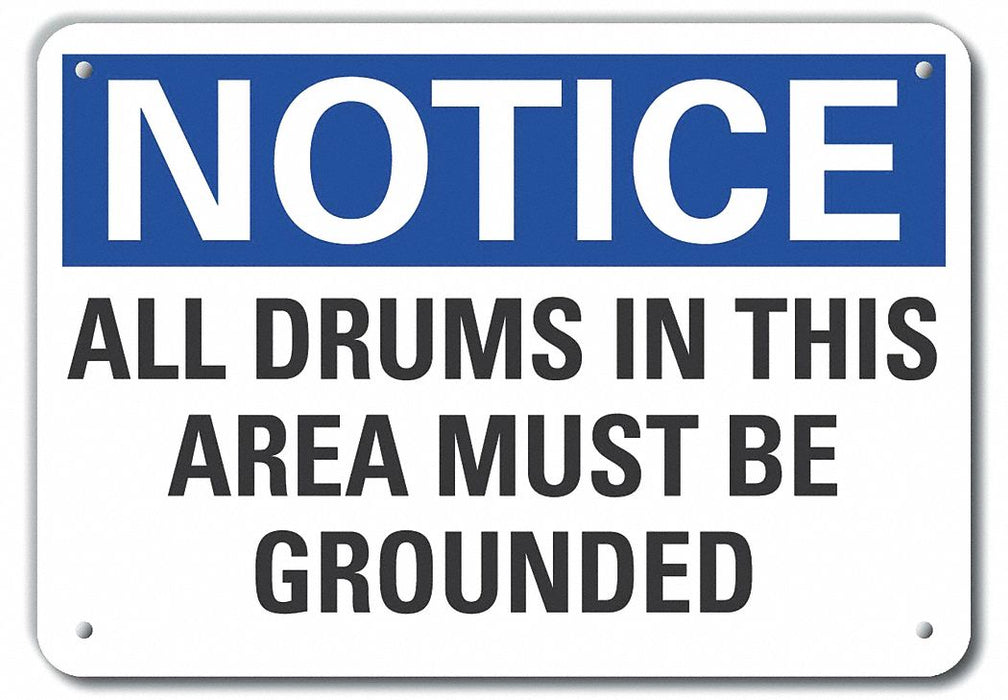 Electrical Ground Notice Sign 10x14in